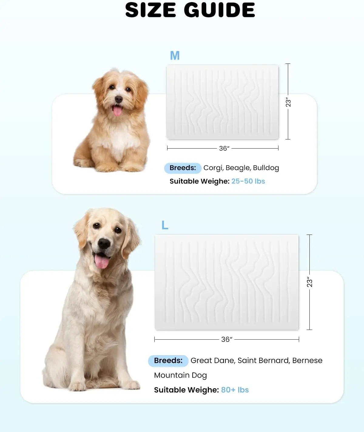 Large Dog Cooling Mat with Q-MAX > 0.4, 48" x 28", Thin Non-Gel Washable Self-Chill Pad, Non-Slip & Foldable Design for Dogs up to 80 lbs