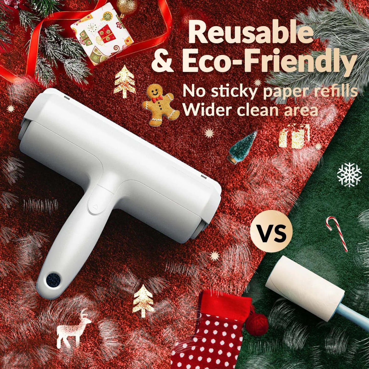 Ultimate Pet Hair Removal Roller - Self-Cleaning Tool for Effortless Fur Cleanup on Furniture, Carpets, Clothes, and More!