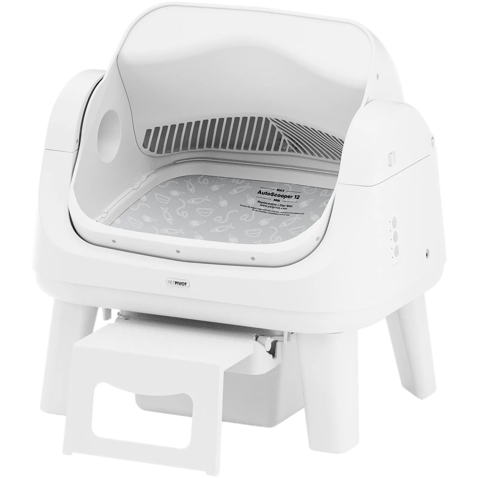 Petpivot Autoscooper 12 Lite Open Top Self-Cleaning Cat Litter Box with Safety Sensors and Anti-Pinch Protection for Senior Cats