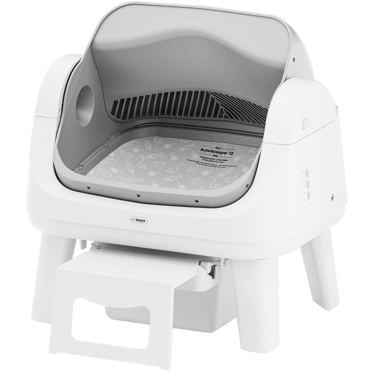 Petpivot Autoscooper 12 Lite Open Top Self-Cleaning Cat Litter Box with Safety Sensors and Anti-Pinch Protection for Senior Cats