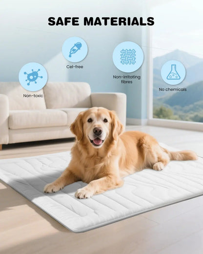Large Dog Cooling Mat with Q-MAX > 0.4, 48" x 28", Thin Non-Gel Washable Self-Chill Pad, Non-Slip & Foldable Design for Dogs up to 80 lbs