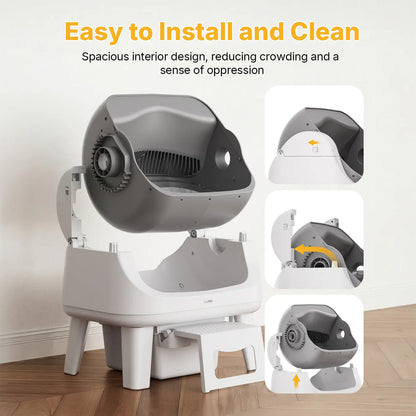 Petpivot Autoscooper 12 Lite Open Top Self-Cleaning Cat Litter Box with Safety Sensors and Anti-Pinch Protection for Senior Cats