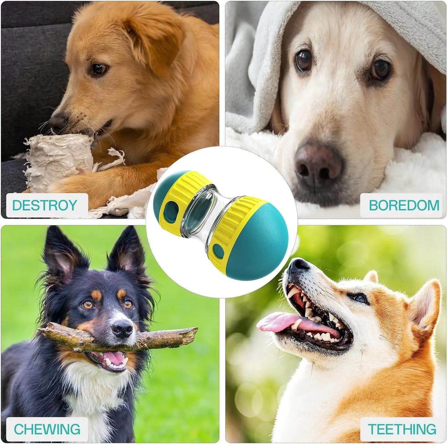 Adjustable Interactive Dog Puzzle Toy: Engaging Treat Dispenser for Boredom Relief, Slow Feeding, and Cognitive Stimulation.