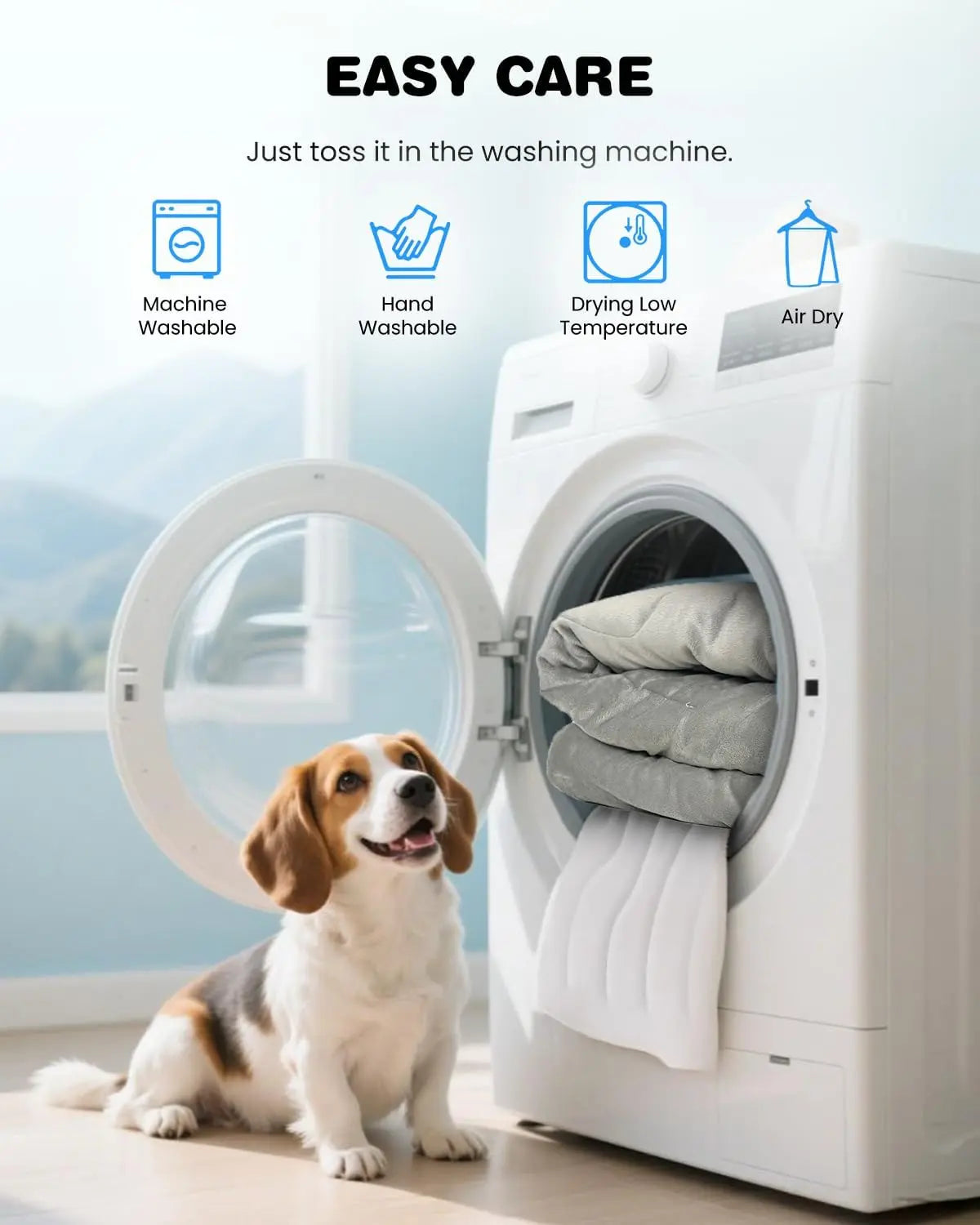 Large Dog Cooling Mat with Q-MAX > 0.4, 48" x 28", Thin Non-Gel Washable Self-Chill Pad, Non-Slip & Foldable Design for Dogs up to 80 lbs