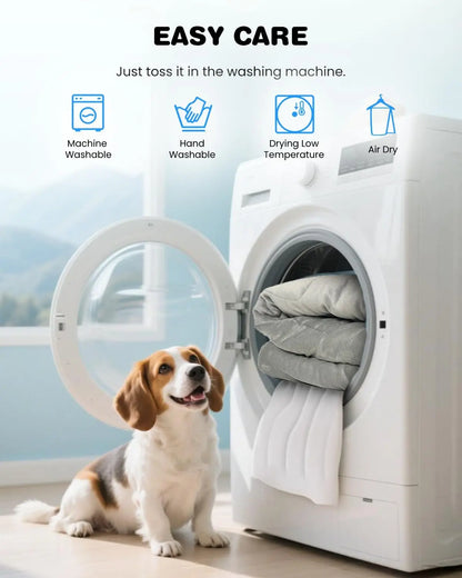 Large Dog Cooling Mat with Q-MAX > 0.4, 48" x 28", Thin Non-Gel Washable Self-Chill Pad, Non-Slip & Foldable Design for Dogs up to 80 lbs