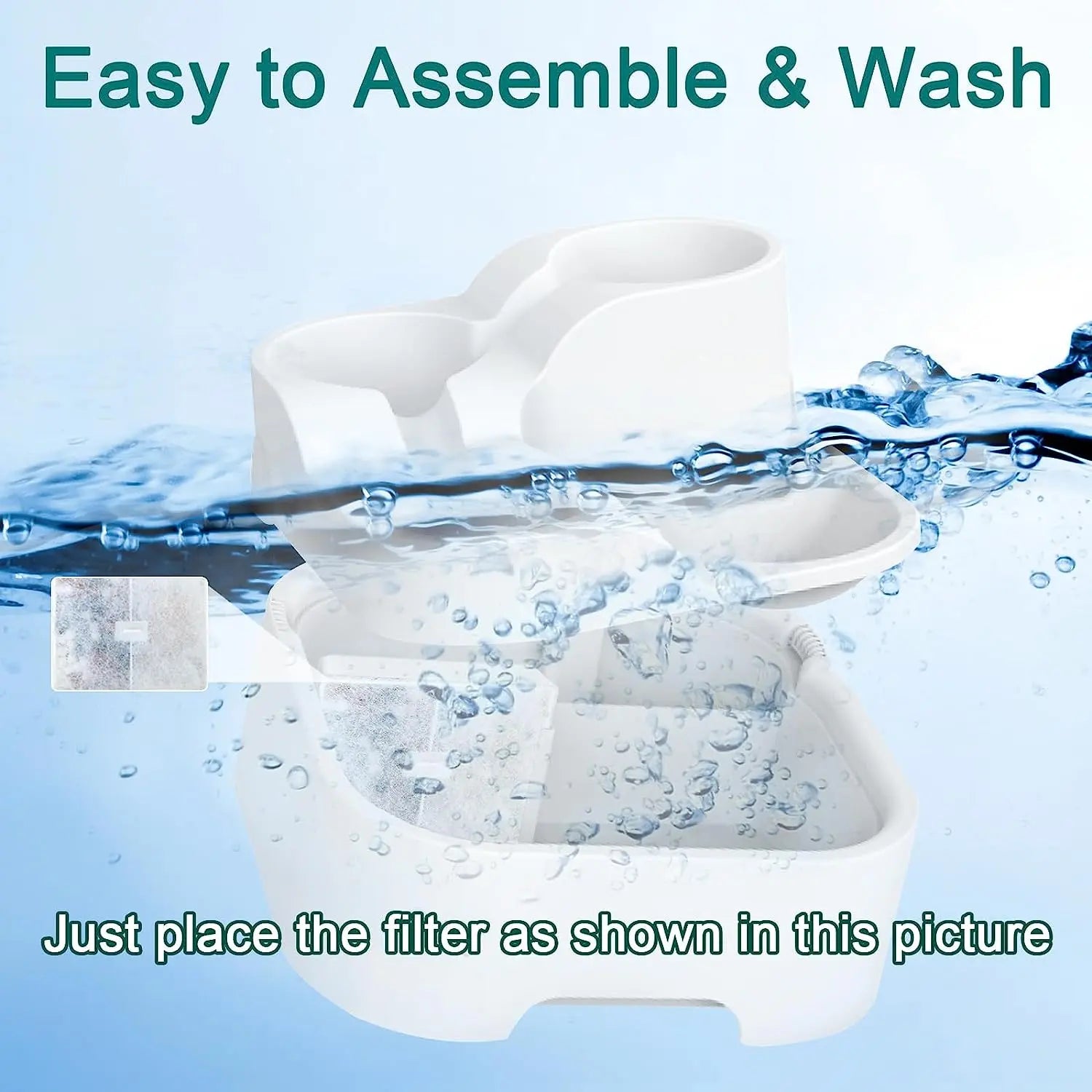 GOYJOY 24/7 Fresh Water Cat Fountain - Ultra Silent Streamflow with LED Light and Activated Carbon Filters