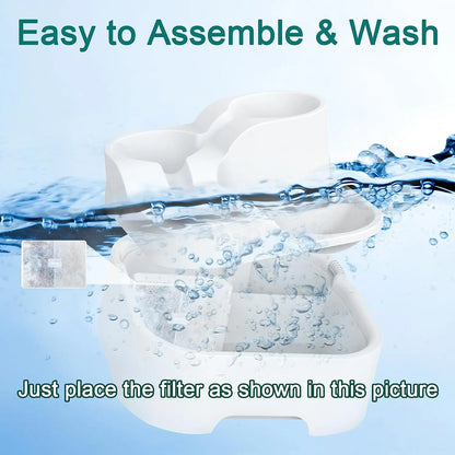 GOYJOY 24/7 Fresh Water Cat Fountain - Ultra Silent Streamflow with LED Light and Activated Carbon Filters