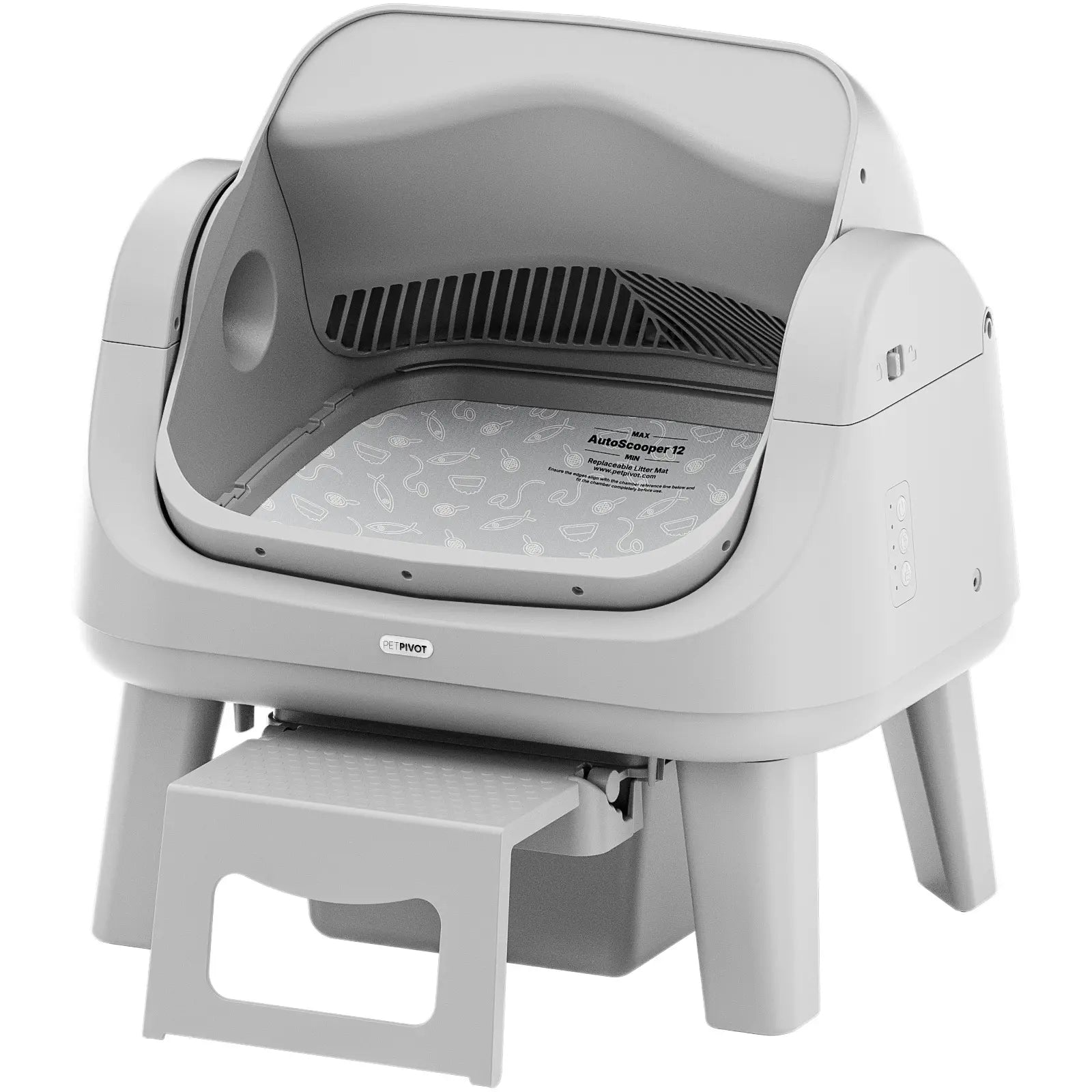 Petpivot Autoscooper 12 Lite Open Top Self-Cleaning Cat Litter Box with Safety Sensors and Anti-Pinch Protection for Senior Cats