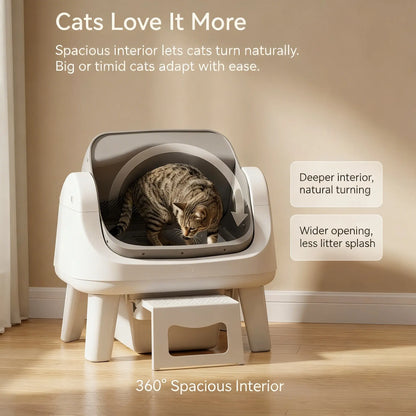 Petpivot Autoscooper 12 Lite Open Top Self-Cleaning Cat Litter Box with Safety Sensors and Anti-Pinch Protection for Senior Cats